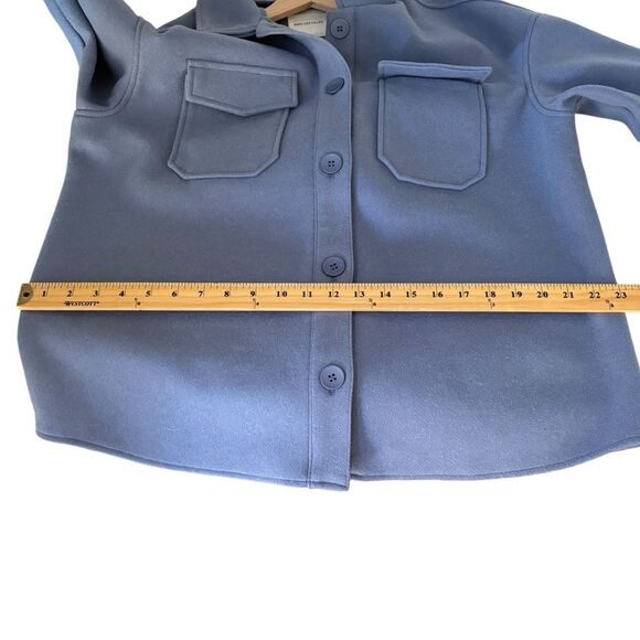 Avec Les Filles Blue Periwinkle Button Down Shacket Sz L - Picture 5 of 10